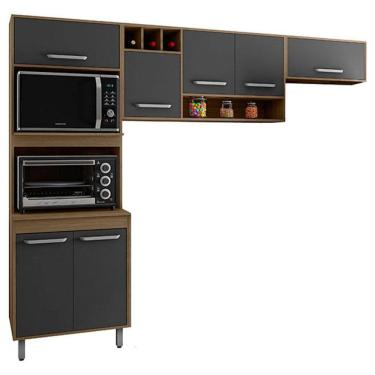 Imagem de Cozinha 3 Peças Lisboa Carvalho Grafite - Poliman