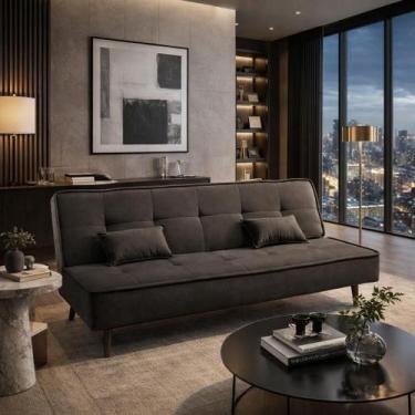 Imagem de Sofá Cama Silver 3 Lugares Reclinável Suede Marrom 1,92 - Star Confort