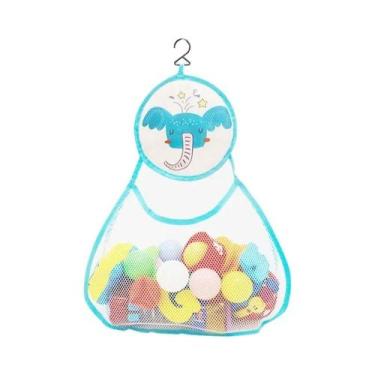 Imagem de Bolsa De Armazenamento Para Brinquedos De Banho Brancos Com Ventosas F
