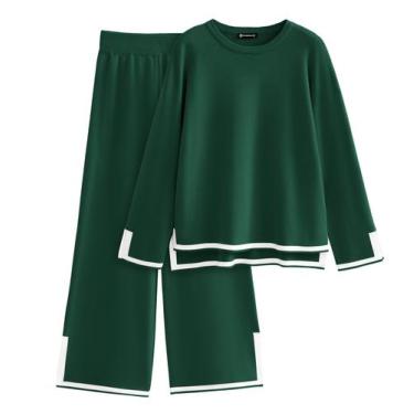 Imagem de Conjunto Coordenado PRETTYGARDEN 2 Peças Suéter de Tricô Verde G