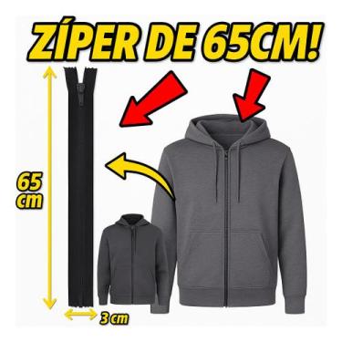 Imagem de Zíper Tratorado Destacavel Moletom Jaqueta Blusa 65cm - c h i n a, Pre