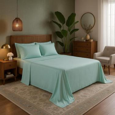 Imagem de Lençol Superior King Size Avulso Sem Elástico 400 Fios Com Bainha - Mo