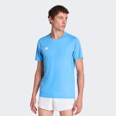 Imagem de Camiseta Adidas Adizero Essentials Masculina, Azul, Branco, M