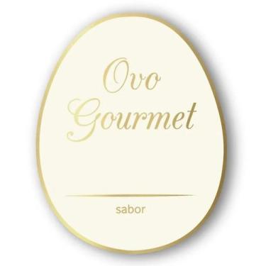 Imagem de Adesivo "Ovo Gourmet Branco" - Ref.2144 - Hot Stamping - Dourado - 40 
