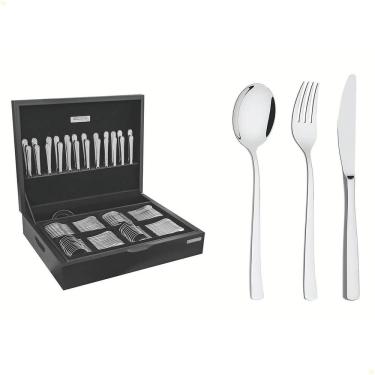 Imagem de Faqueiro Tramontina Berlin em Aço Inox Com Estojo de Madeira 101 Pçs 66934214