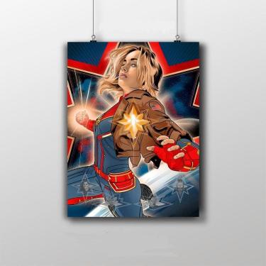 Imagem de Placa Decorativa - Capitã Marvel - Arte Poster