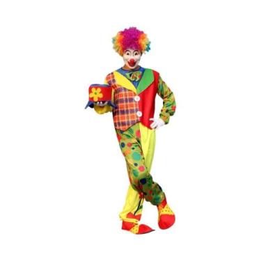 Imagem de Fantasia De Palhaço De Circo Adulto Para Apresentações De Palco, Hallo