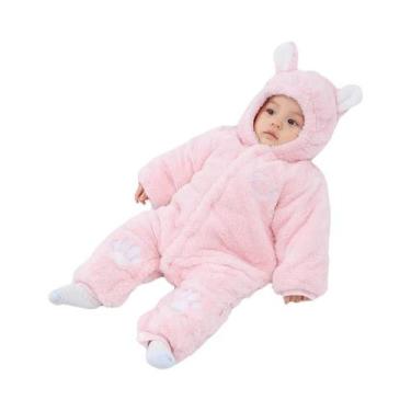 Imagem de Macacão De Inverno Para Bebê Com Orelhas, Algodão Grosso, Com Capuz, R