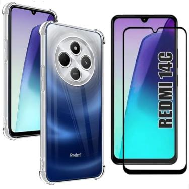 Imagem de Kit Capa Capinha Transparente e Película De Vidro 3D Para Xiaomi Redmi 14C