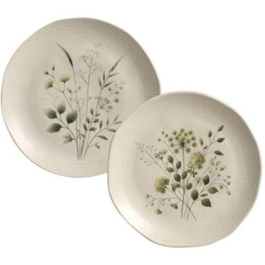 Imagem de Jogo 8 Pratos Raso Sobremesa Orgânicos Cerâmica Porto Brasil Ammi Cozi