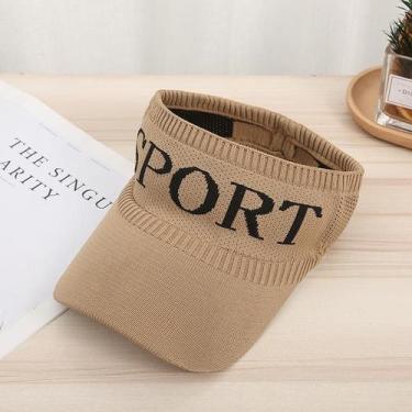 Imagem de Viseira sol praia verão sport proteção solar uv respirável cor:cáquita