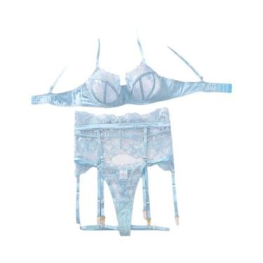 Imagem de Conjunto De Lingerie Luxuosa Para Mulheres Com Renda E Bordado Floral,