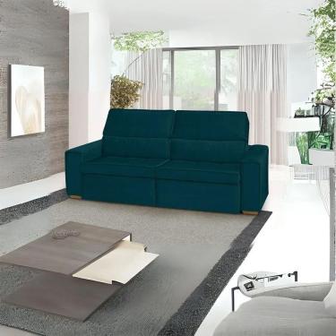 Imagem de Sofá Retrátil E Reclinável 3 Lugares Havana Azul Lux - Lojas Curitibanas