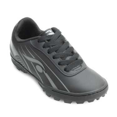 Imagem de Chuteira Society Infantil DSix DX23-6201 - D Six, 32, Preto, Cinza