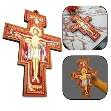 Imagem de Crucifixo Cruz São Damião Parede Grande 30 Cm - FORNECEDOR 6