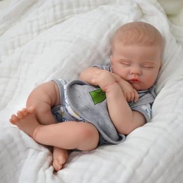 Imagem de Boneco Bebê Reborn Realista Brastoy Corpo de Tecido 51cm Kit Conjunto 