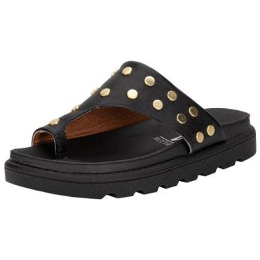 Imagem de Tamanco feminino flat vizzano 6510117, Preto, 36