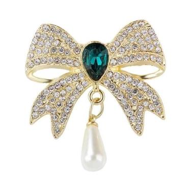 Imagem de Broches Vintage De Strass Com Laço Para Mulheres, Acessório De Joalher