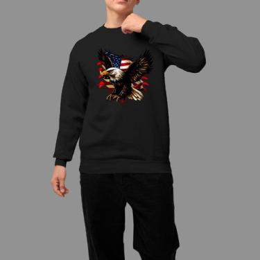 Imagem de Moletom Gola Careca Country Moda Country Tecido Macio Aguia America, P