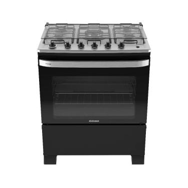 Imagem de Fogao Itatiaia Itachef 5 Bocas Mesa De Inox Preto Tripla Chama Bivolt (3700000500)