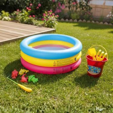 Imagem de Piscina 3 Aneis 88 Litros + Balde C/ Acessorios + Kit Pesca - KIDSBEHA
