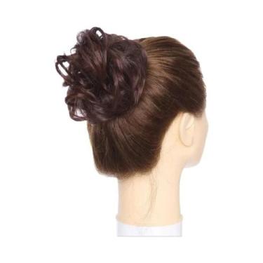 Imagem de Aplique De Cabelo Rabo De Cavalo Sintético Elástico Preto, Castanho E 