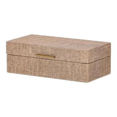 Imagem de Caixa Organizadora Decorativa Em MDF Com Revestimento Em Veludo E Tamp