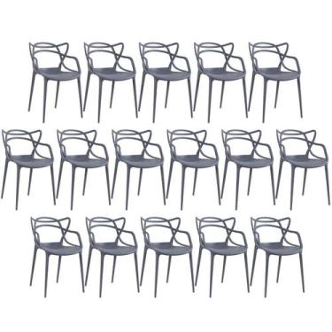 Imagem de Laraz, KIT - 16 x Cadeiras Masters Allegra - Cinza escuro