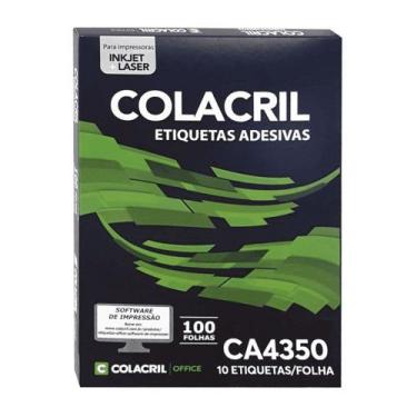 Imagem de Etiqueta Adesiva Colacril A4 CA4350 55,8x99mm C/1000