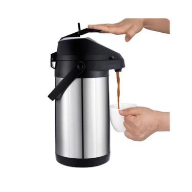 Imagem de Garrafa Térmica Inox 3,5l C/ Alavanca Base Giratoria Gp Inox, PRETO, 3