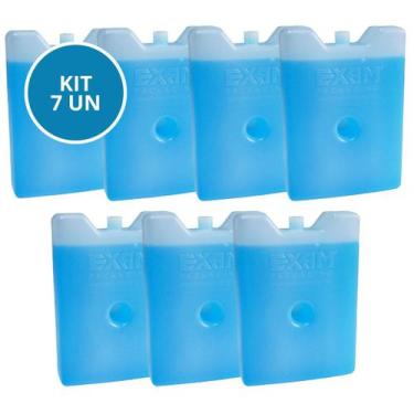 Imagem de Kit 7 Gelo Rígido Gel 600ml Placa Artificial Reutilizável Bloco Transp