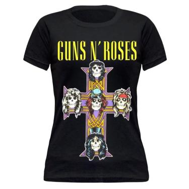Imagem de Camiseta Guns N Roses Camiseta Banda Guns N Roses Cross Orig-Feminino