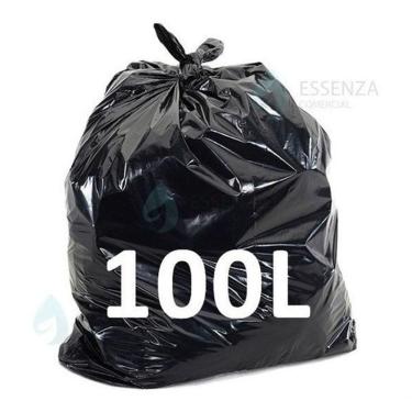 Imagem de Saco de Lixo 100 Litros Reforçado 0,10 Preto 100 Unidades 75CM X 90CM Higipack