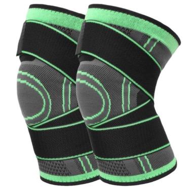 Imagem de Joelheira Compressiva Esportiva Velcro Ajustável Bandagem Elástica Estabilidade Compressão Ajustável Conforto Esportivo