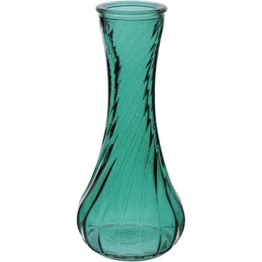 Imagem de VASO DECORATIVO ENFEITE PLANTA GARRAFA VIDRO 15x7x7cm TURQUESA