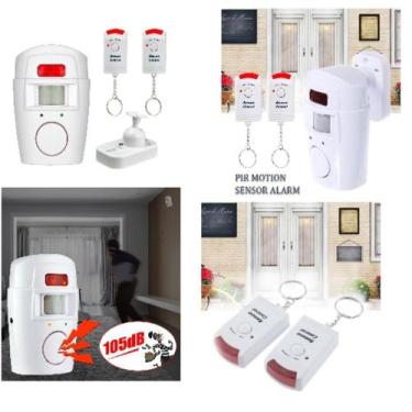 Imagem de Alarme Residencial Comercial Sem Fio Sensor Movimento 105dB 2 Controle