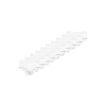 Imagem de Kit com 10 Cuecas Slip Lupo com Abertura 546-003, Branco, GG