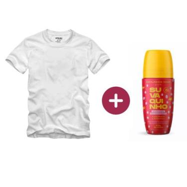 Imagem de Kit Camiseta Masculina Lisa Slim + Desodorante Roll-on 85ml - Stock4u,