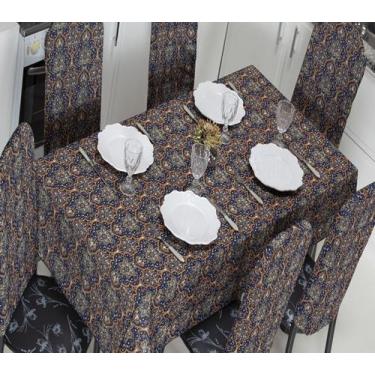 Imagem de Toalha de Mesa Malha Gel Estampada 4 Lugares Cor Exclusiva 1,40 x 1,40