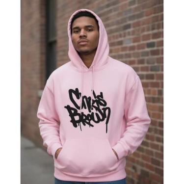 Imagem de Blusa Moletom casaco De Frio Chris Brown rapper bolso capuz Hip Hop Po