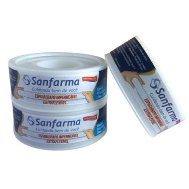 Imagem de Esparadrapo Impermeável Sanfarma Branco 1,2cm x 4,5m 96 Unid
