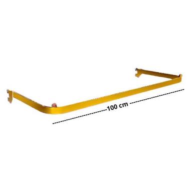 Imagem de Arara Fixa Trilho Cremalheira Tubo Oblongo FI 100 cm - Fidel, Dourado