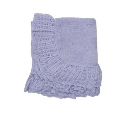 Imagem de Manta Bebê Tricot Maternidade Batizado Papilloo, Azul