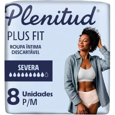 Imagem de Plenitud® Plus Fit Roupa Íntima Descartável, Discreto como calcinha, Absorção imediata, Até 100% livre de vazamentos, Tamanho P/M, 8 Un