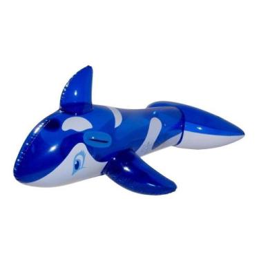 Imagem de Boia De Alça De Baleia Infantil Para Piscina Praia Crianças Azul 80cm 