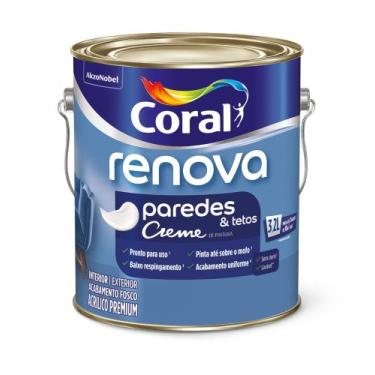 Imagem de Tinta Acrílica Coral Renova Paredes E Tetos 3,6l Branco