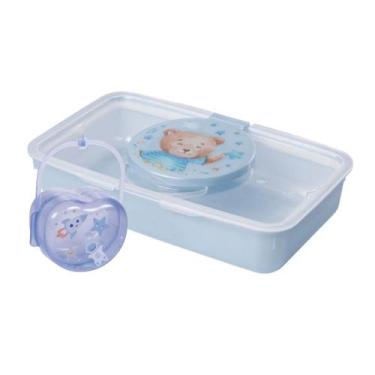 Imagem de Kit Bebê Porta Lenço Com Borracha De Vedação + Porta Chupeta - - PLASU