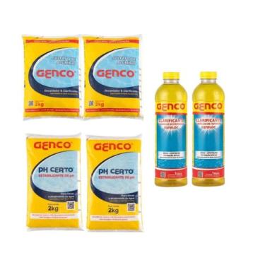 Imagem de Kit 2 Sulfato Alumínio + 2 Ph Certo + 2 Clarificante Genco