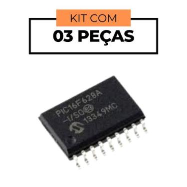 Imagem de Dip-18  Pic16f628a-i/p* - Kit 03 Peças - MICROCHIP