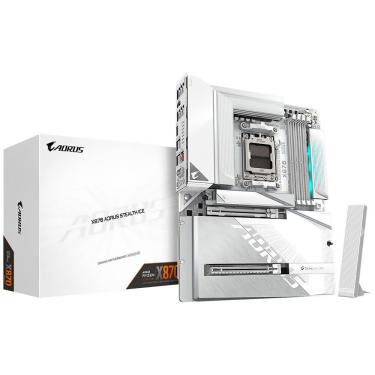 Imagem de Placa Mãe Gigabyte X870 AORUS Stealth Ice com Socket AM5 DDR5 ATX Pcie 5.0 Wi-Fi 6E RGB